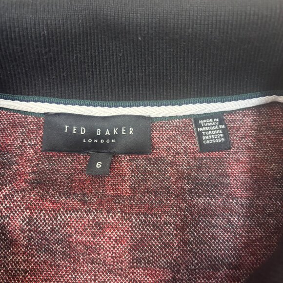 Ted Baker Knit Pullover 6 Tartan Plaid Polo Rugby Elbow Patch Collared Jumper - Picture 11 of 12
